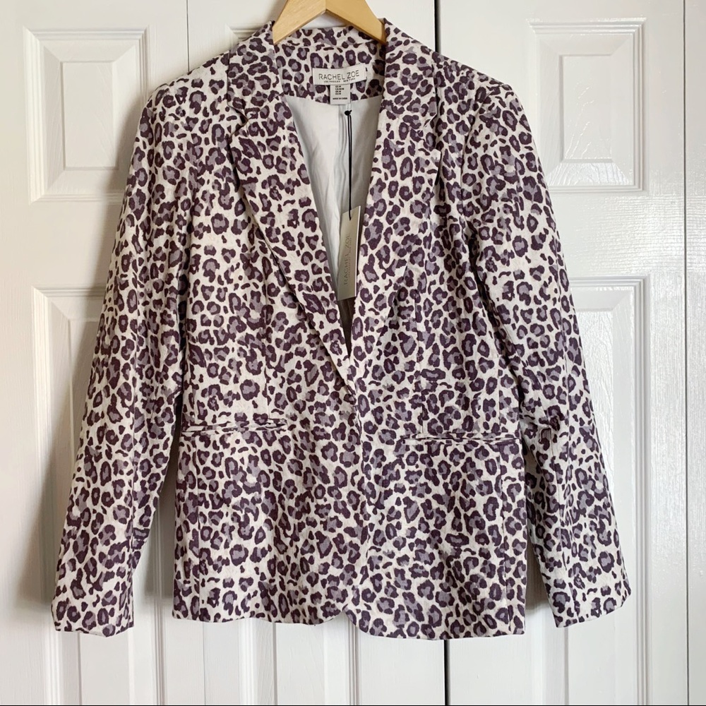 Rachel Zoe Leopard Linen Blazer